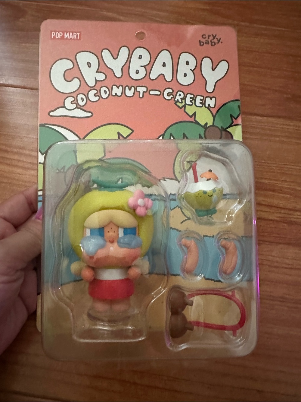 POP MART Crybaby Coconut-Green Figure - Green & Yellow Mini Toy